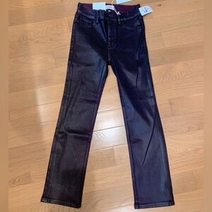 NWT, DL1961 Mid-Rise Coated Straight Leg Jeans, Aubergine
